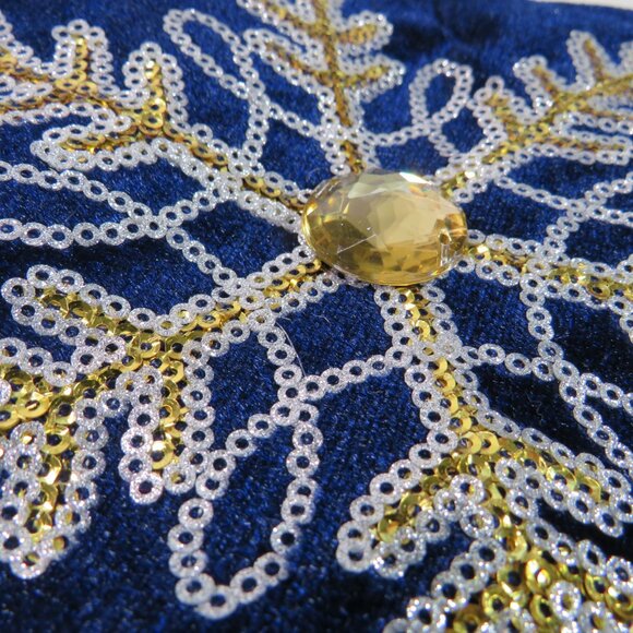 Navy Blue Sequins and Rhinestone Winter Stocking Christmas - Picture 4 of 8